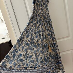 Elegant Blue and Cream Sundress Size Small SCANDAL ITALY